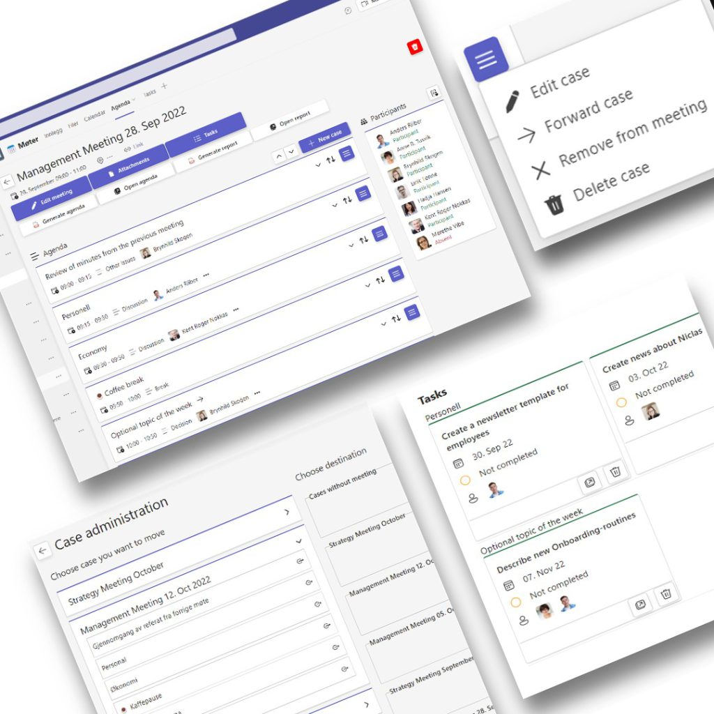 Easily follow-up on any task via Microsoft Planner. Automatically share a report or minutes of the meeting via Teams or your Intranet.